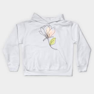 magnolia line art, magnolia illustration Kids Hoodie